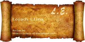 Loisch Elina névjegykártya